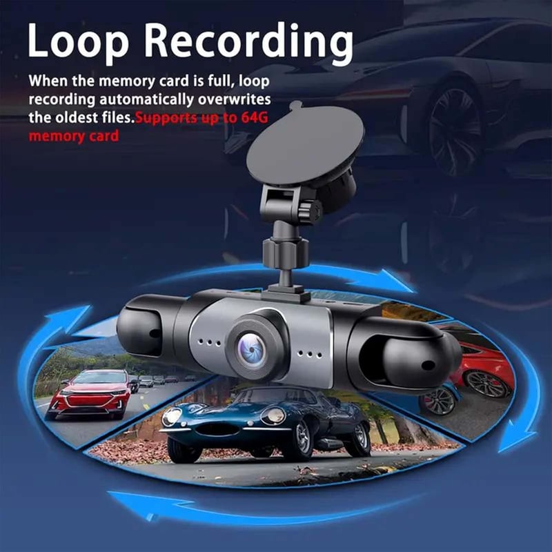 Full View Car Dash Cam System for Front and Rear Recording
