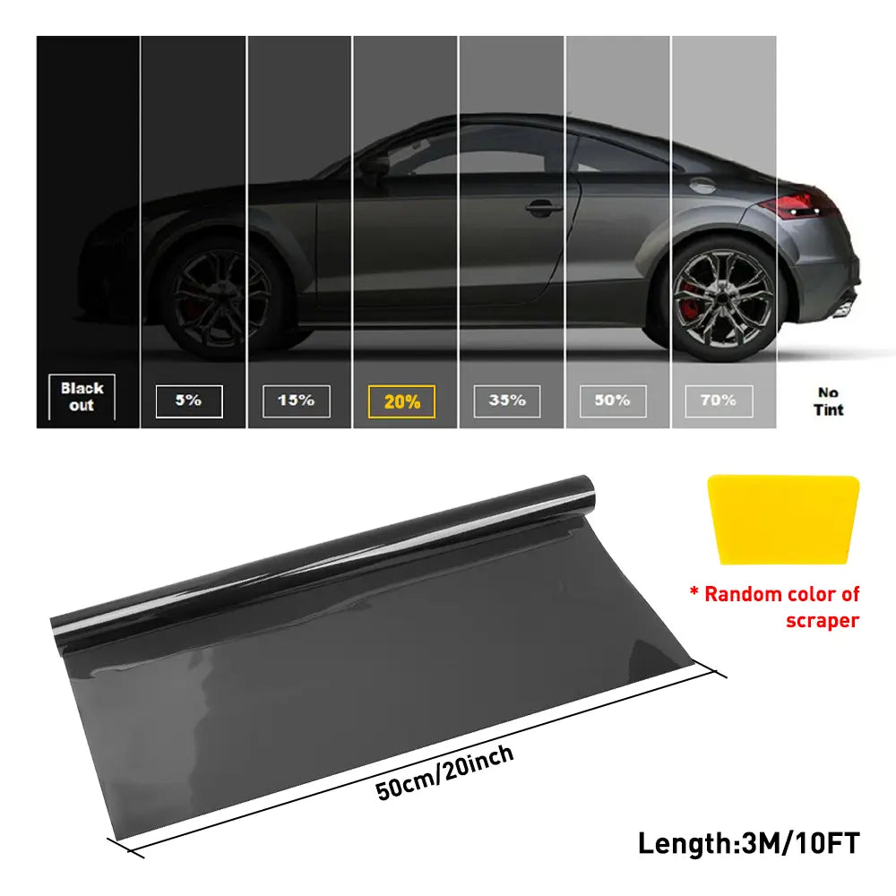 300CM Uncut Window Tint Film - 1% to 70% VLT Options