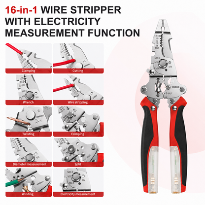 16-in-1 Electric Wire Stripper with Voltage Tester
