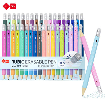 iiGEN RUBIC Erasable Gel Pens - 36 Vibrant Colors, 0.6mm