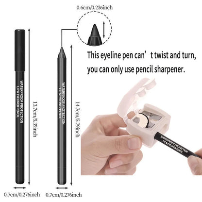 12-Pack Eyeliner Pencil Waterproof Colored Gel Liners with Metallic & Shimmer Finishes Smudge-Proof