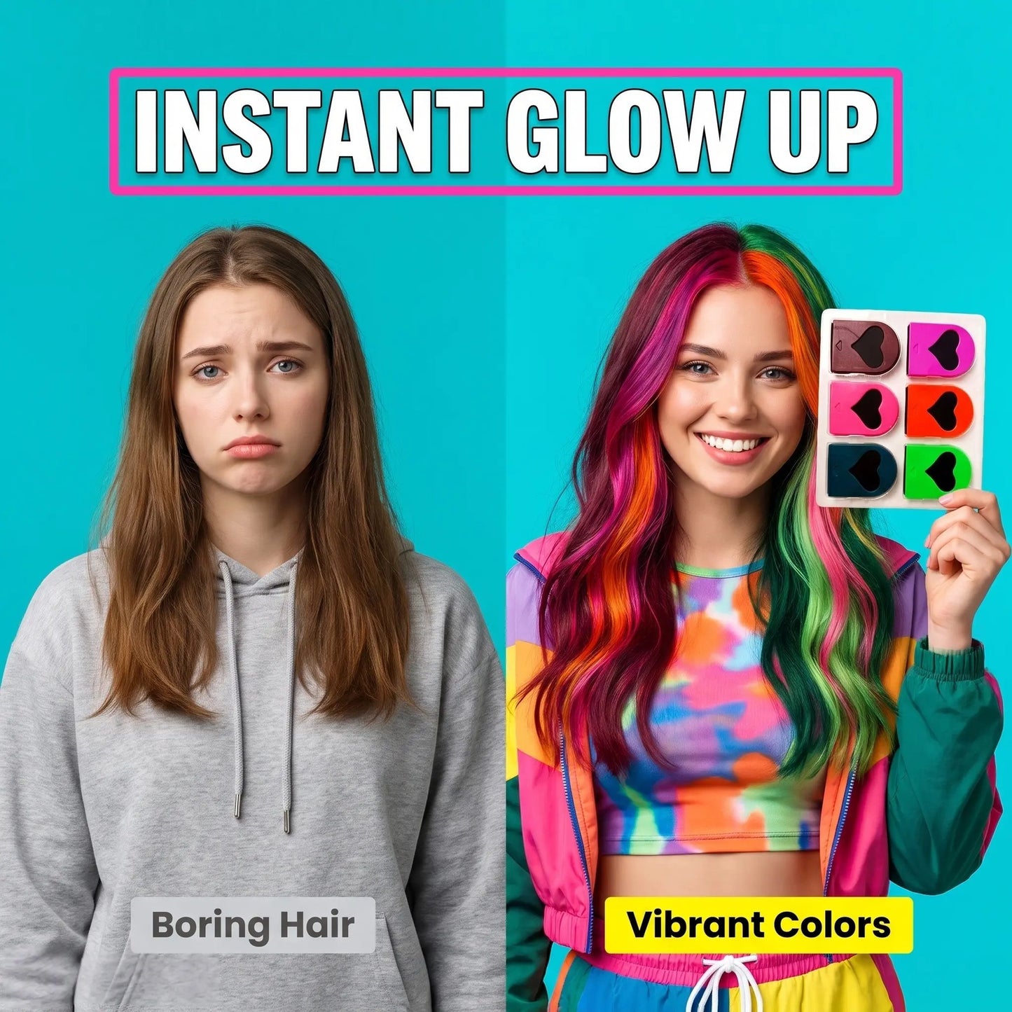 🎨 Washable Temporary Hair Chalk Set - Non-Toxic Gentle Formula