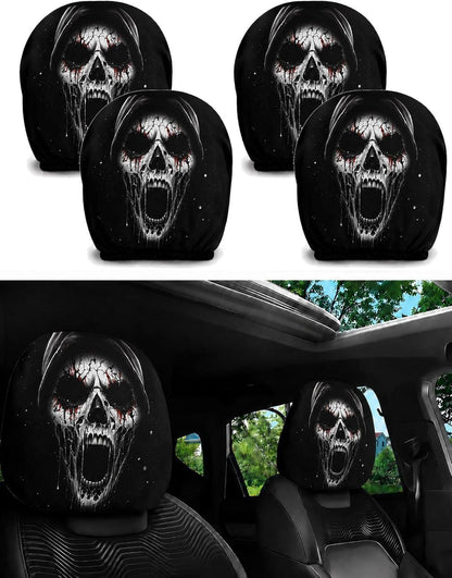 Funny Cartoon Car Headrest Covers-2PCS Universal Fit