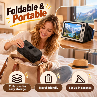 📺 Retro TV Phone Screen Magnifier – Foldable 3D Video Enlarger & Desktop Stand