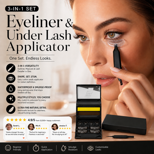 🥳2026 HOT SALE🥳💋50K+ SOLD!🔥 50% OFF!3-in-1 Kit: Eyeliner and Lower Lash Stamp