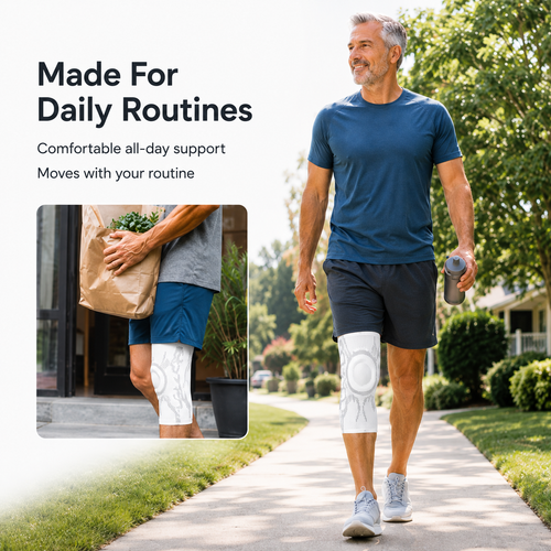 Breathable Compression Knee Brace with Side Stabilizers and Shock Absorption Pad
