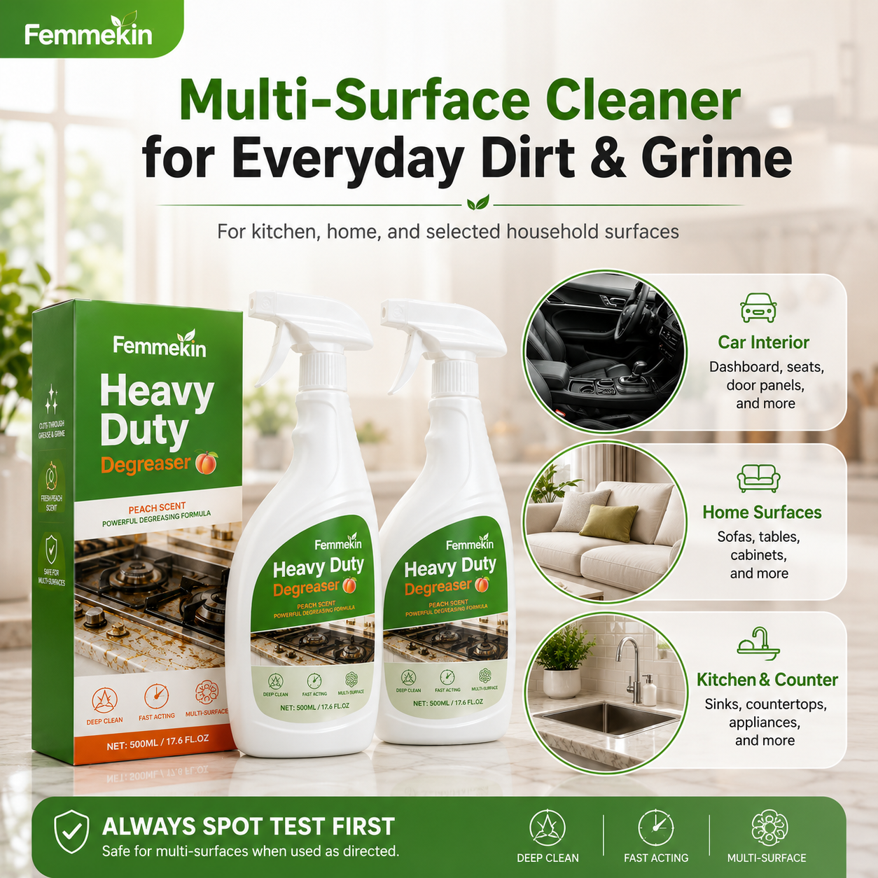 🏆Femmekin Heavy Duty Kitchen Degreaser Spray