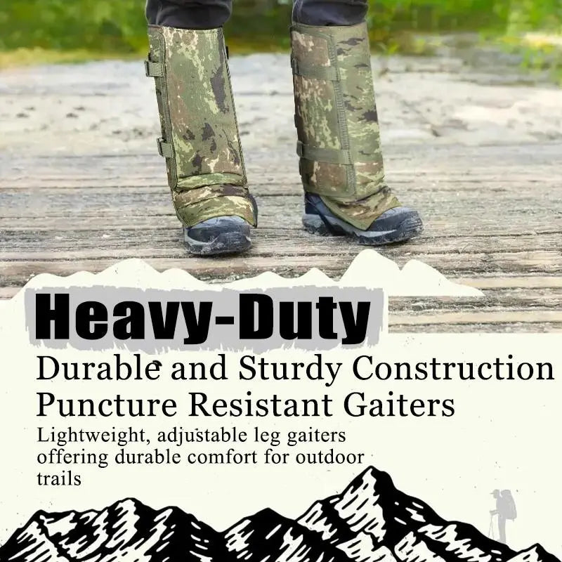 Unisex Adjustable Snake Resistant Leg Gaiters with Durable Abrasion Resistant Fabric for Hunting Hiking and Outdoor Protection
