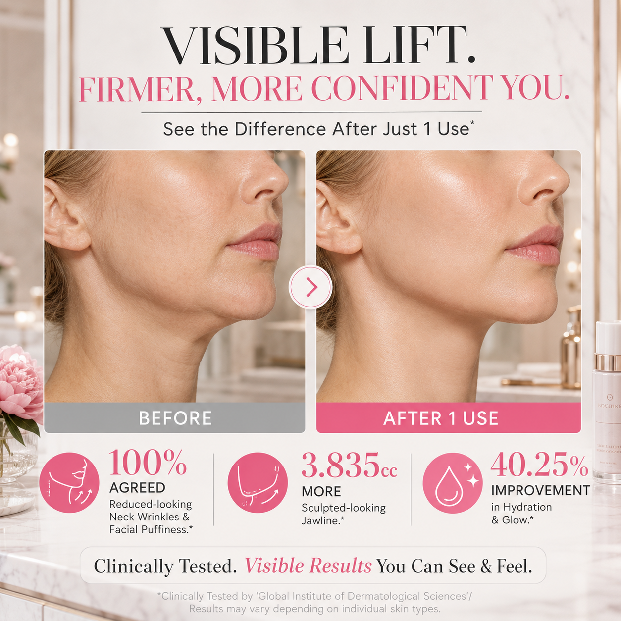 Collagen Gua Sha Neck Firming Cream with Volufiline Massager