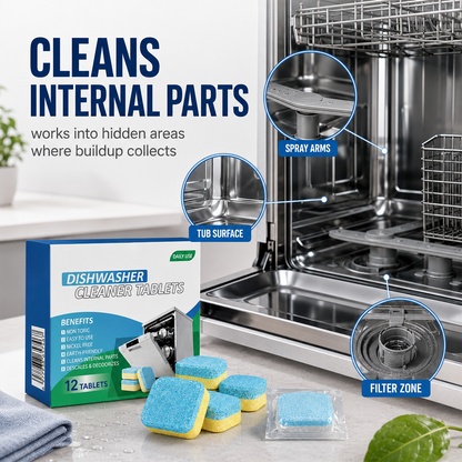 Dishwasher Cleaner Tablets – 12 Pack Deep Clean