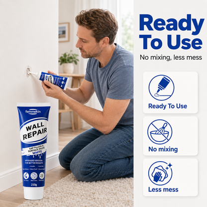 🏠🔧 Waterproof Wall Repair Paste – Fills cracks & chips fast, creates smooth white finish