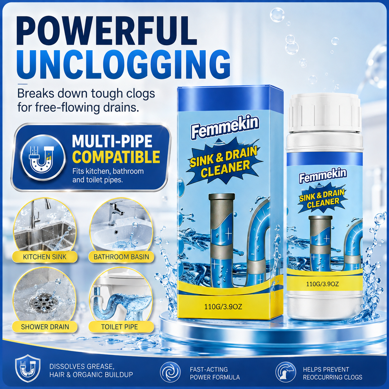 BUY MORE SAVE MORE⚡Femmekin Powerful Sink & Drain Cleaner