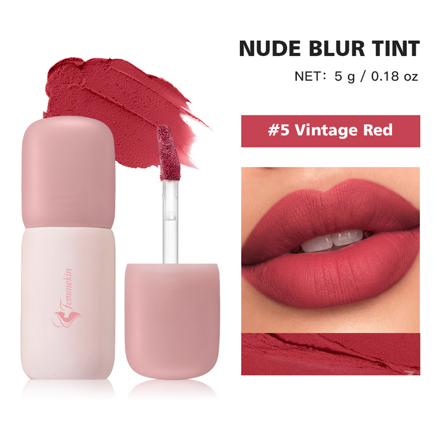 Soft Matte Nude Blur Lip Tint for Lips and Cheeks