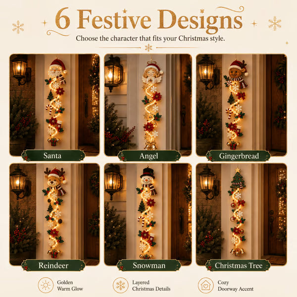 🎄 Light‑Up Glowing Christmas Door Hanger ✨ Festive Home Decor