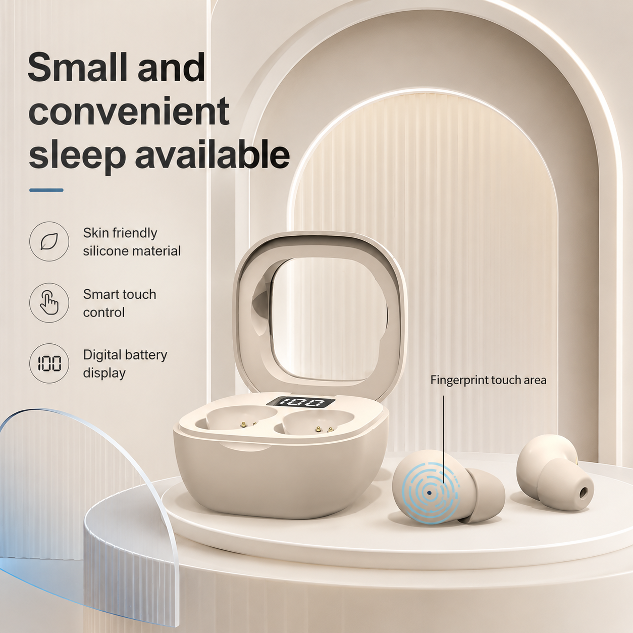 Ultra Small Invisible Sleep Earbuds for Side Sleepers with 25 Hour Battery