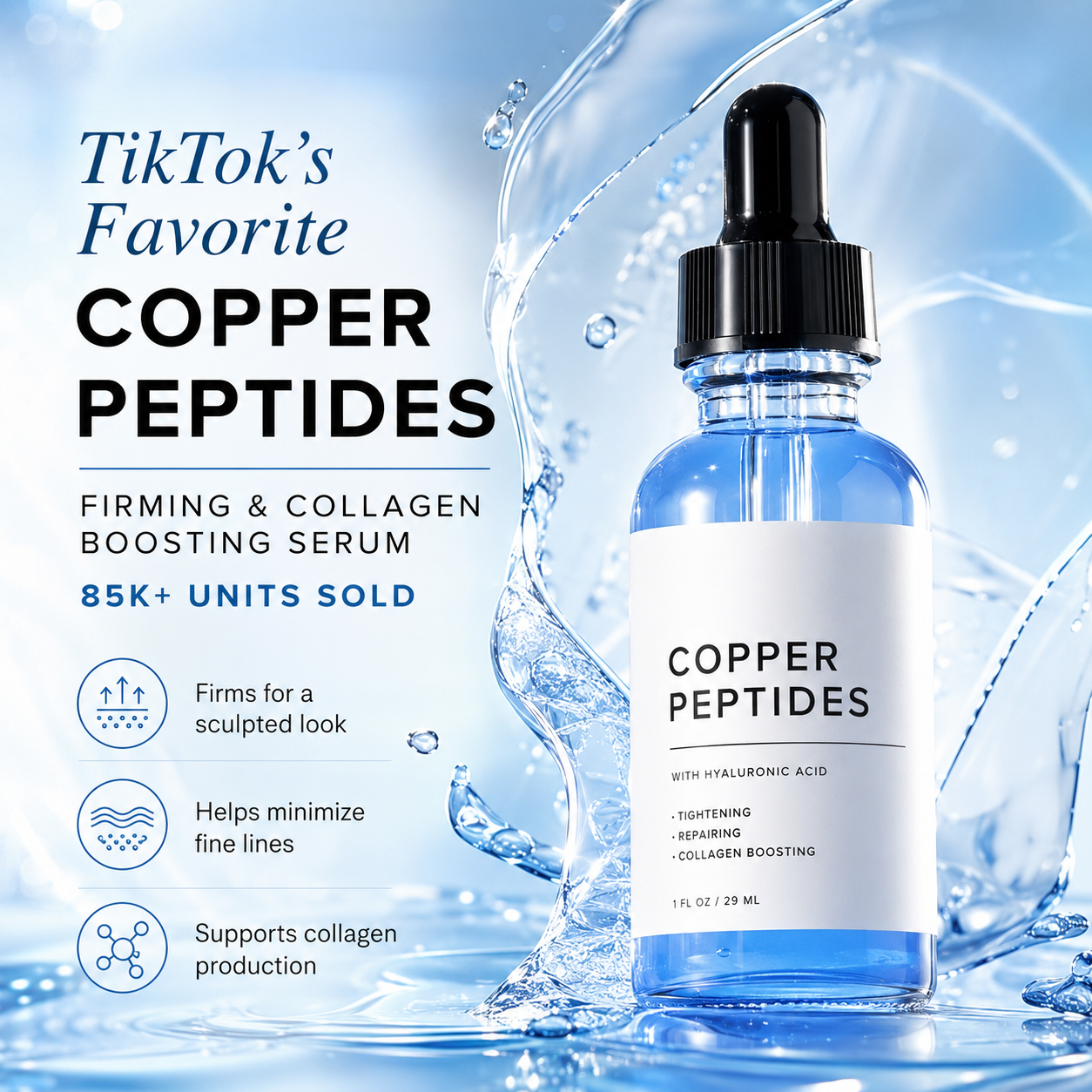 GHK-Cu Peptides Serum - Collagen Boosting & Hydrating
