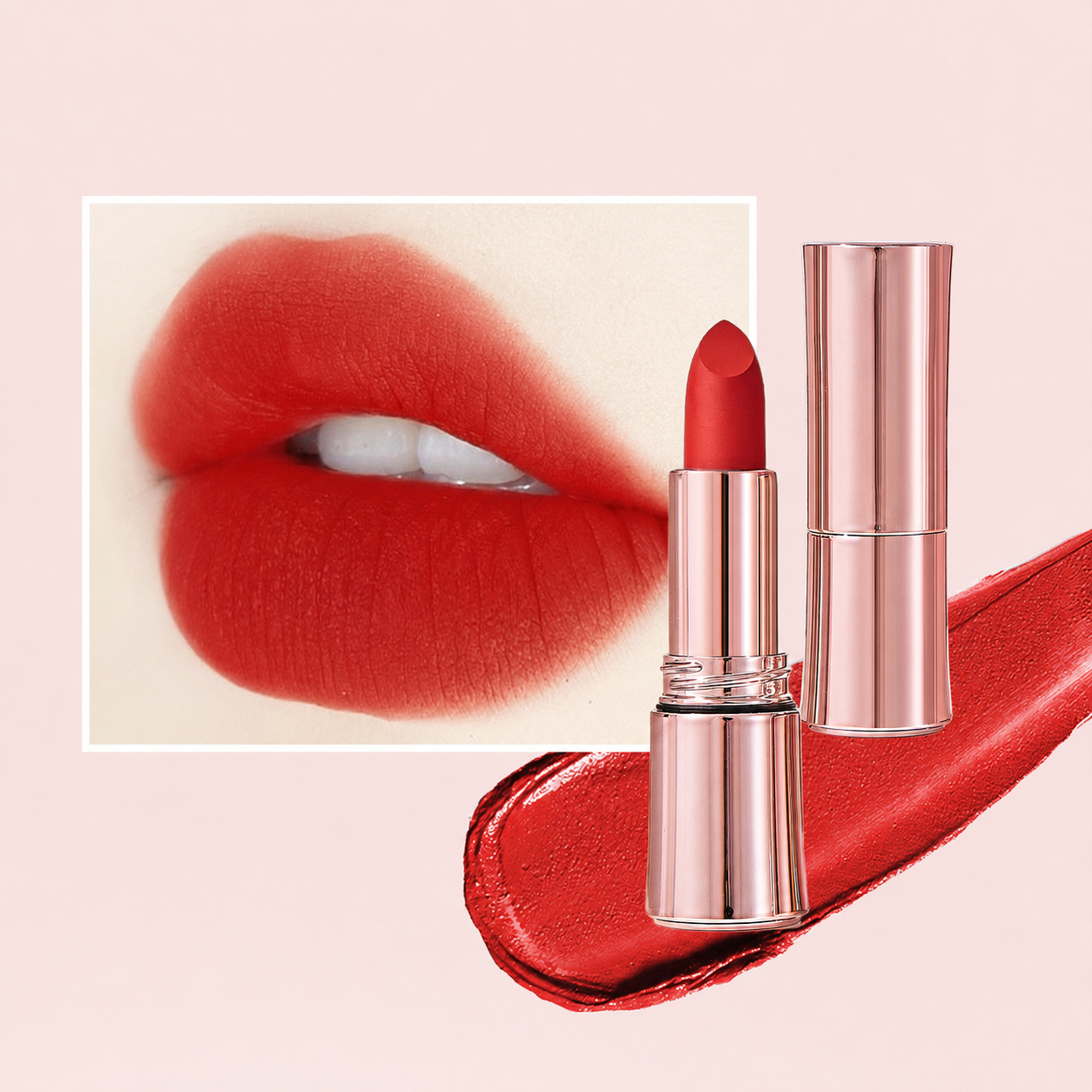 24H Long‑Lasting Matte Lipstick – Smudge‑proof, transfer‑resistant, vibrant colour.