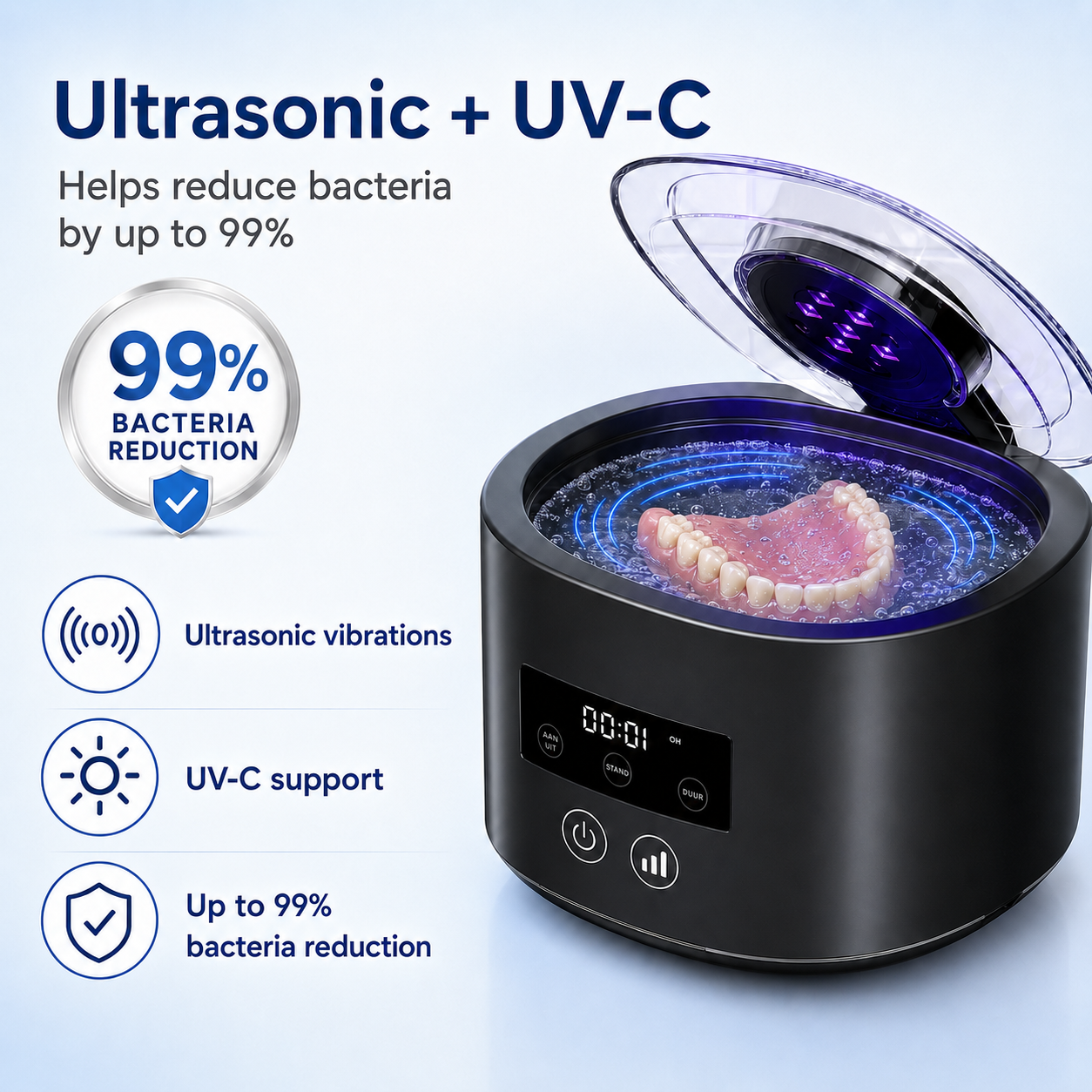 ❄️Summer Special: 50% Off! 🦷Denture Dome Ultrasonic & UV-C Cleaner—Fresher, cleaner dentures in just 5 minutes.