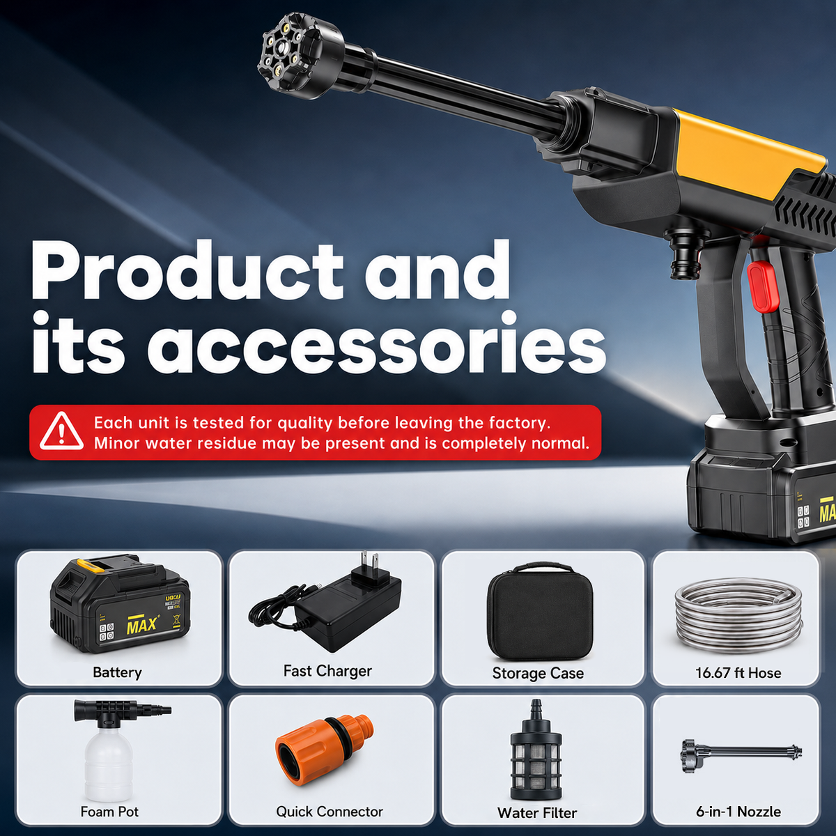 Cordless Portable Pressure Washer for Car Home & Garden