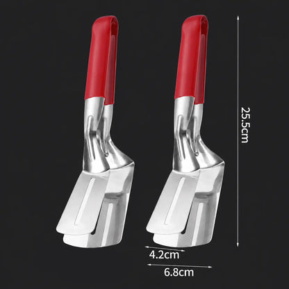 🍳 2-in-1 Stainless Steel Spatula Tongs – Grip, Flip & Serve