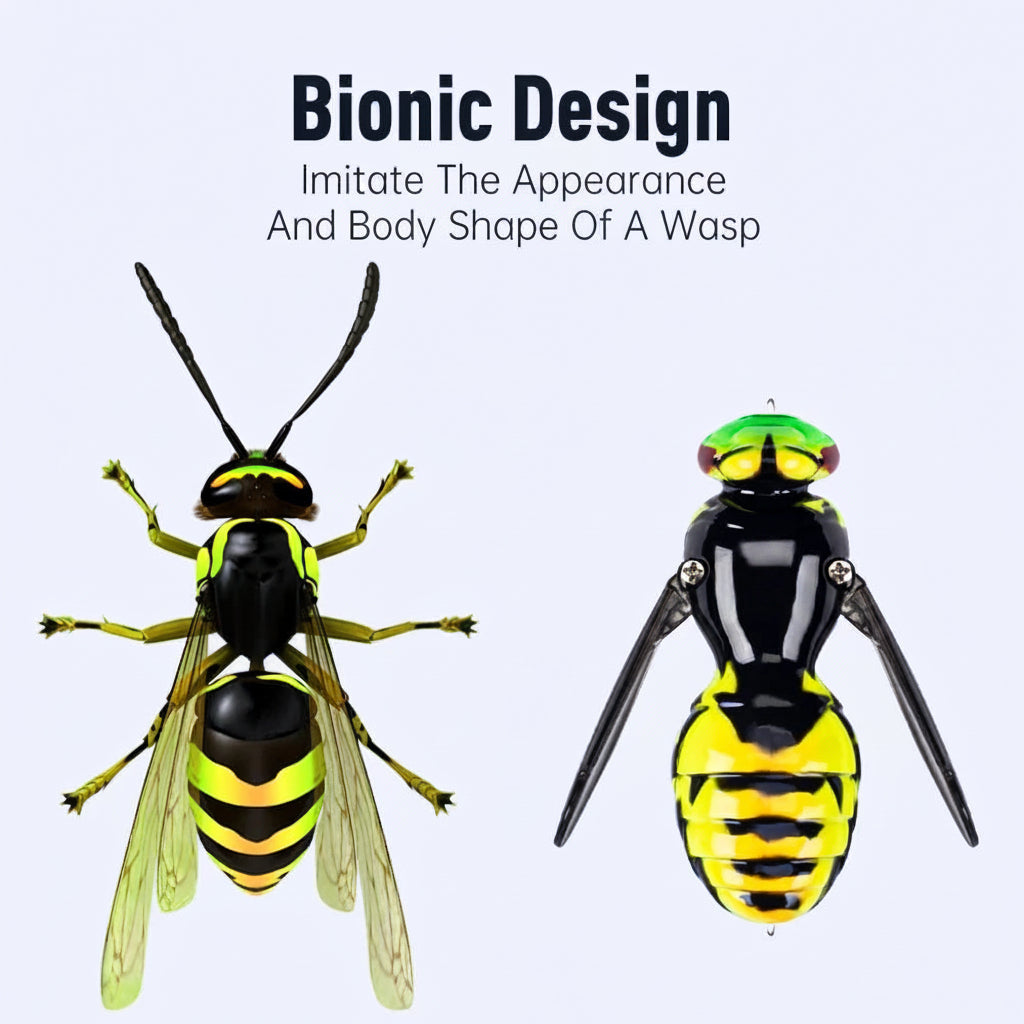 🐝 Bionic Wasp Crawl Bait - Topwater Micro Fishing Lure with Acoustic Noise Steel Balls for Bass & Pike Professional Anglers