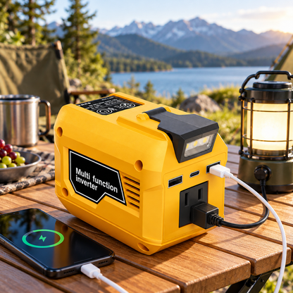 250W Power Inverter for 18V-21V Battery with USB & DC Output