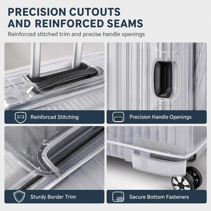 🧳 Clear Waterproof Luggage Cover, Transparent Anti-Scratch Dustproof Suitcase Protector