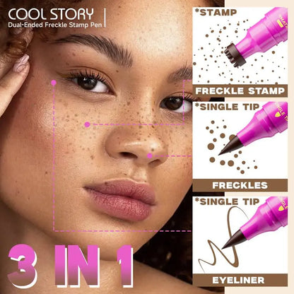 Waterproof Freckles Pen: Faux Freckle Stamp and Fine Tip Eyeliner for Realistic, Long-Lasting Freckles and Effortless Makeup, Perfect for Daily Wear and Cosplay,back to school