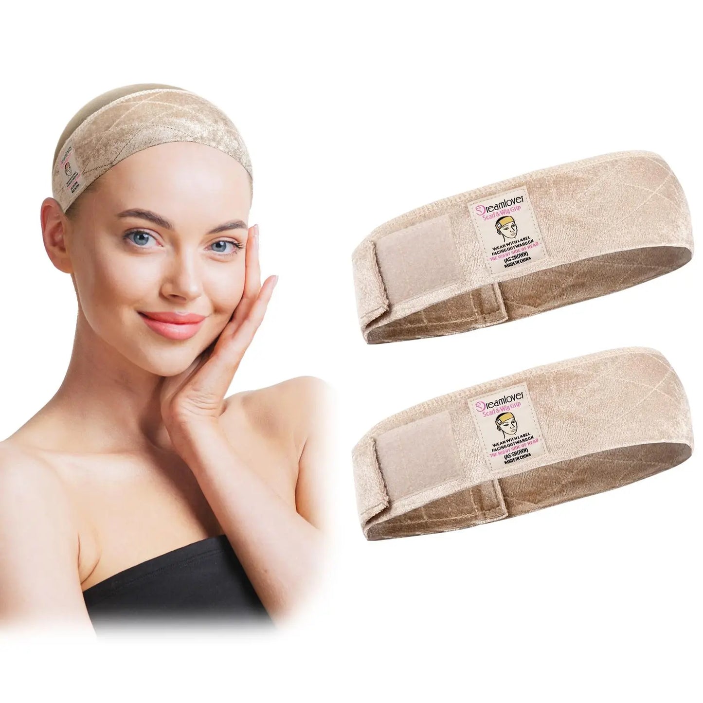 Dreamlover Adjustable Brown Black Wig Grip Band - 2pcs