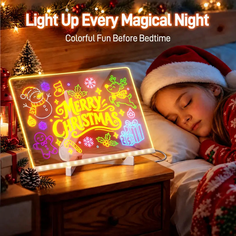 LED Drawing Board for Kids - Reusable Light Message Board, Gift for Halloween, Thanksgiving & Christmas