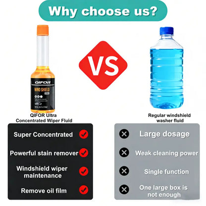 QIFOR Glass Cleaner Powerful Stain Remover, Oil Film Remover, Insect Glue Remover, Anti-Freeze, Hydrophobic Glass Cleaner for Cars