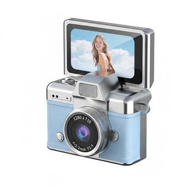 🎁 Mini Retro Digital Camera with Necklace & Clip – Pocket-Sized Christmas Gift