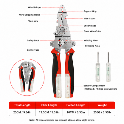 16-in-1 Electric Wire Stripper with Voltage Tester