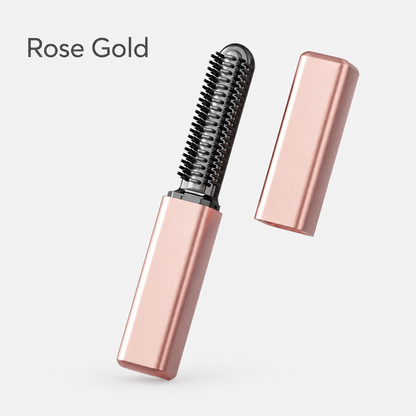 ✨ Mini Cordless Heated Styling Brush – Portable Hair Touch-Up Tool for Bangs, Face-Framing Pieces & Ends