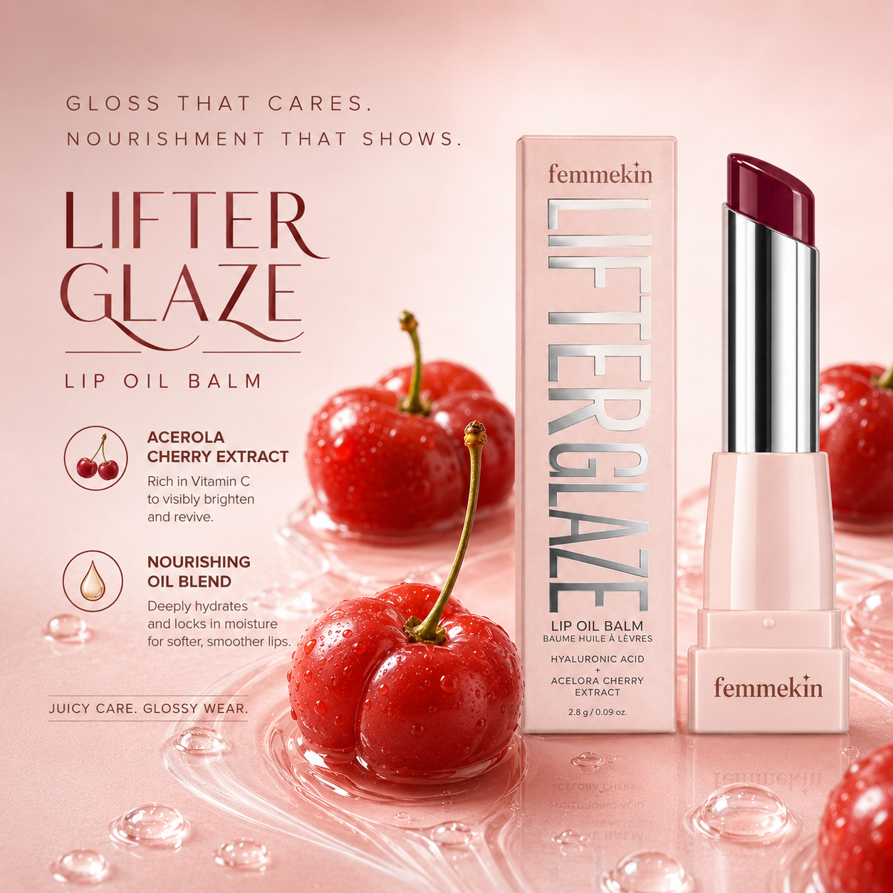 Femmekin Lifter Glaze Lip Balm - 24HR Hydration & Color