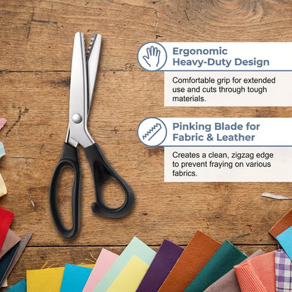 Stainless Steel Zig Zag Scissors for Fabric, Sewing and DIY Crafts