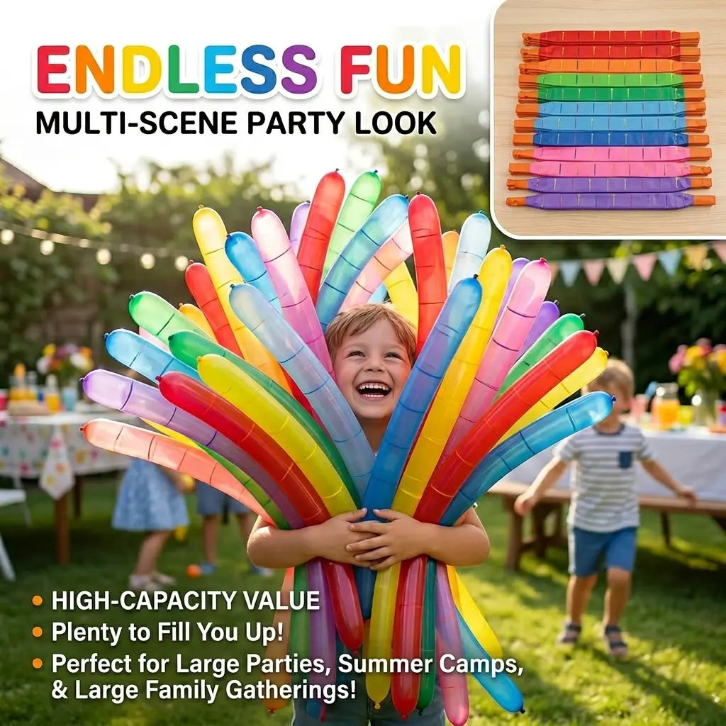 Rocket Balloon Set 100 Pack, Reusable Party Toys