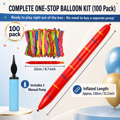 Rocket Balloon Set 100 Pack, Reusable Party Toys