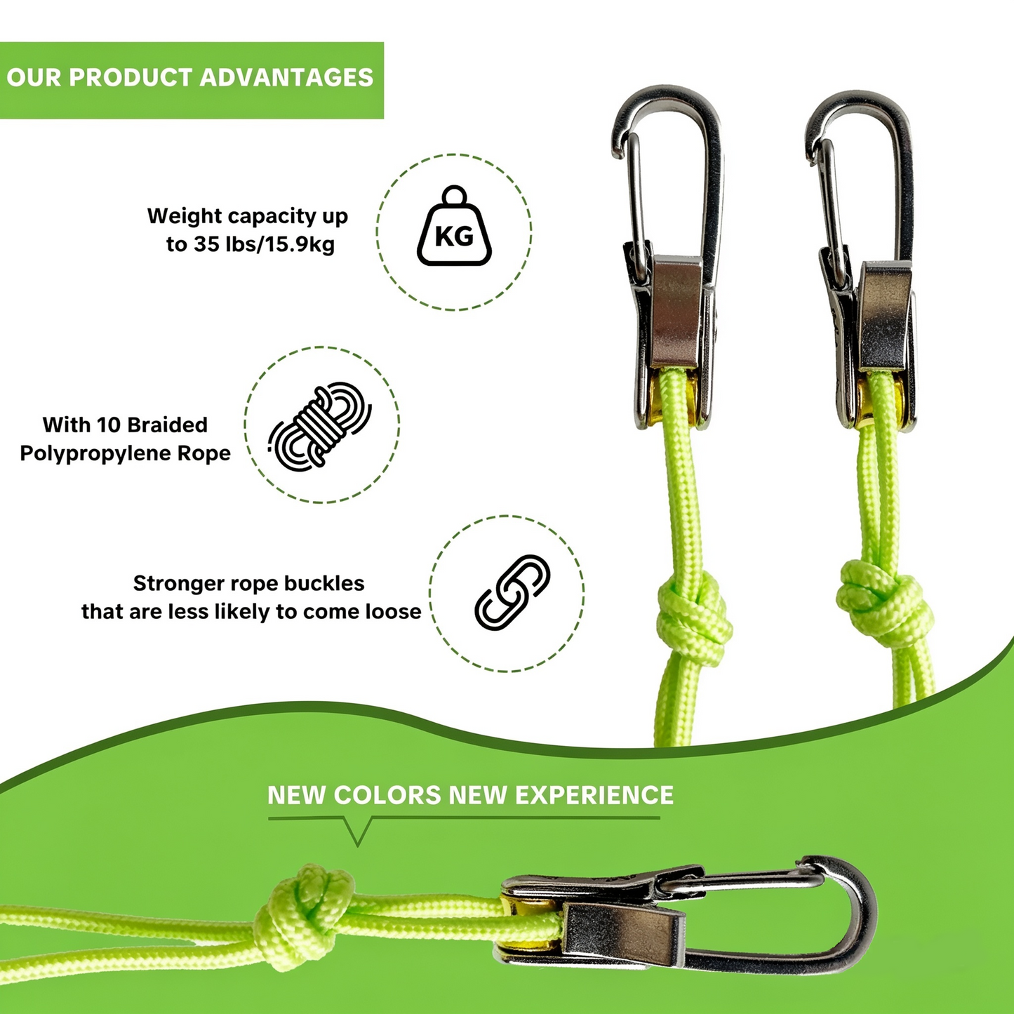 Multi Function Retractable Buckle Rope for Camping Hiking and Outdoor Use