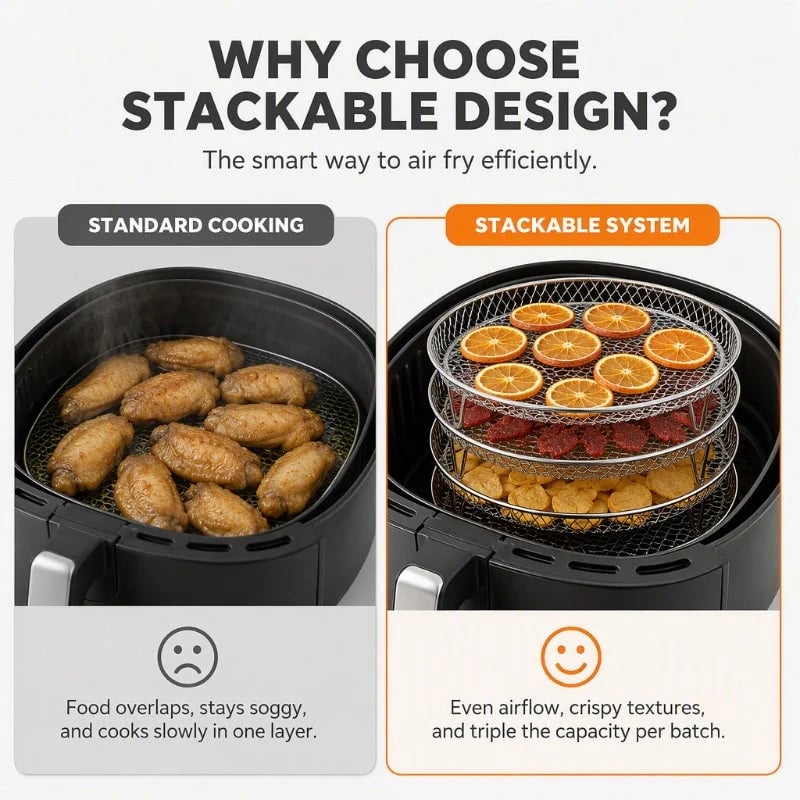 Stackable Stainless Steel Air Fryer Rack