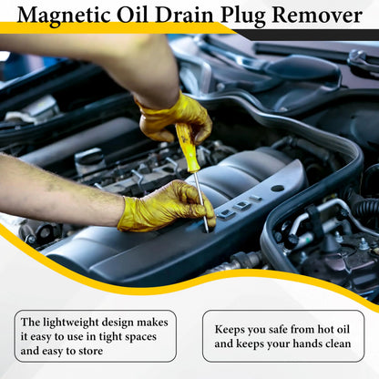 Heavy-Duty Magnetic Oil Drain Bolt Removal Tool 14 in