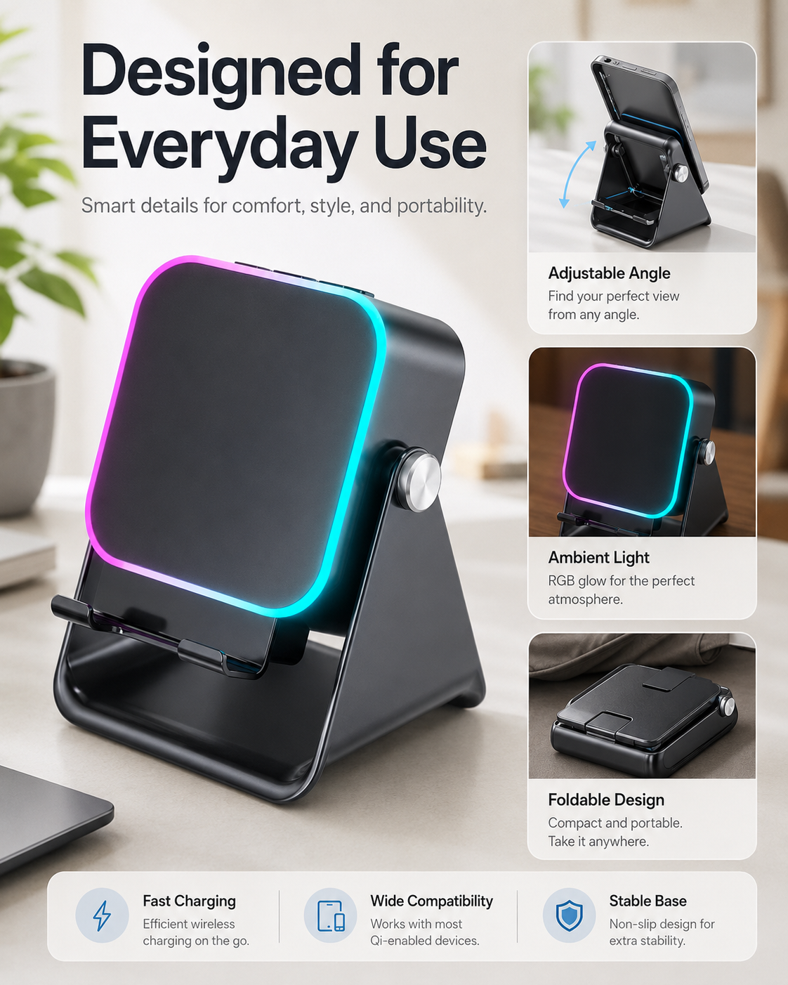 Wireless Induction Audio Speaker Stand