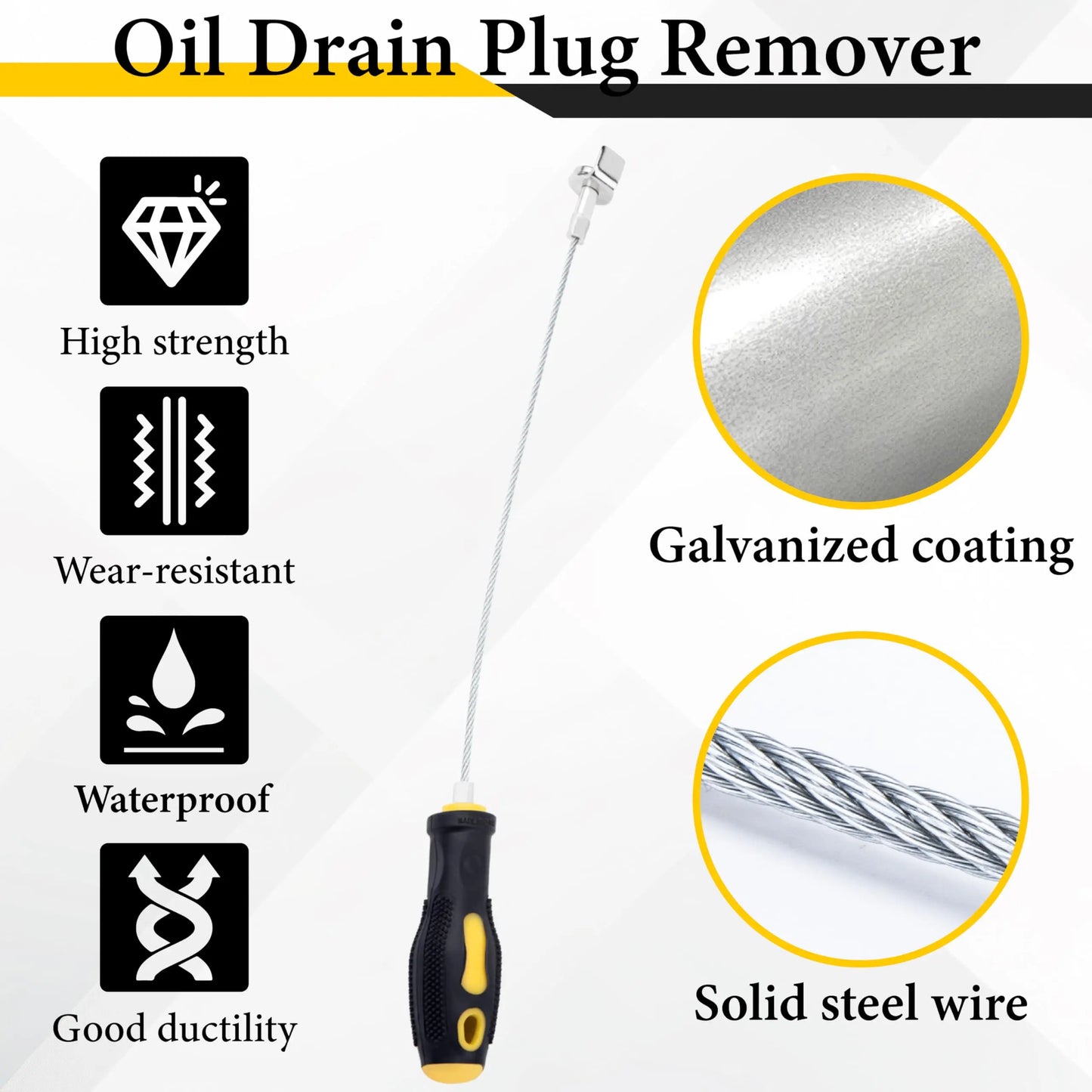 Heavy-Duty Magnetic Oil Drain Bolt Removal Tool 14 in