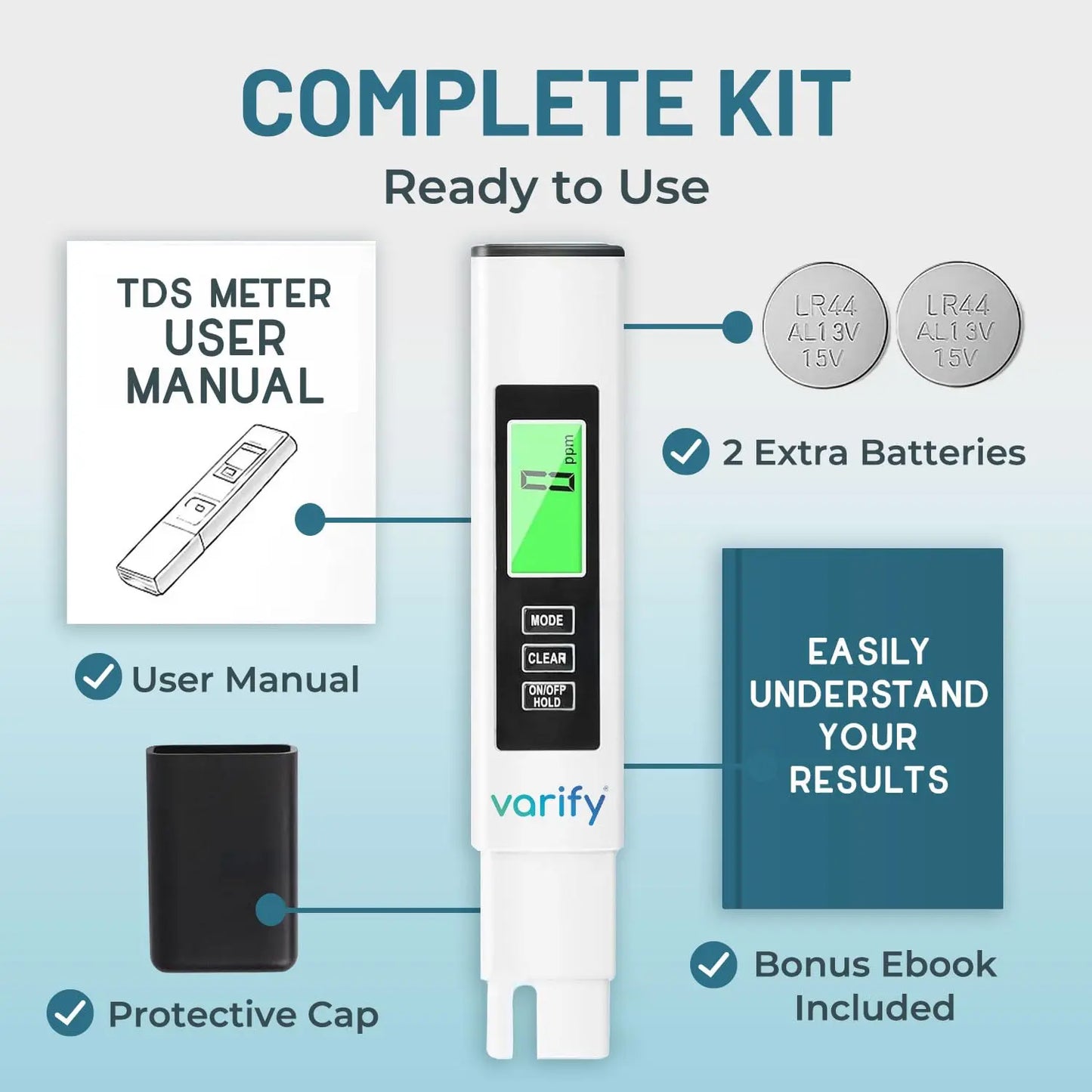 Handheld 4-in-1 Water Testing Meter for Home Use