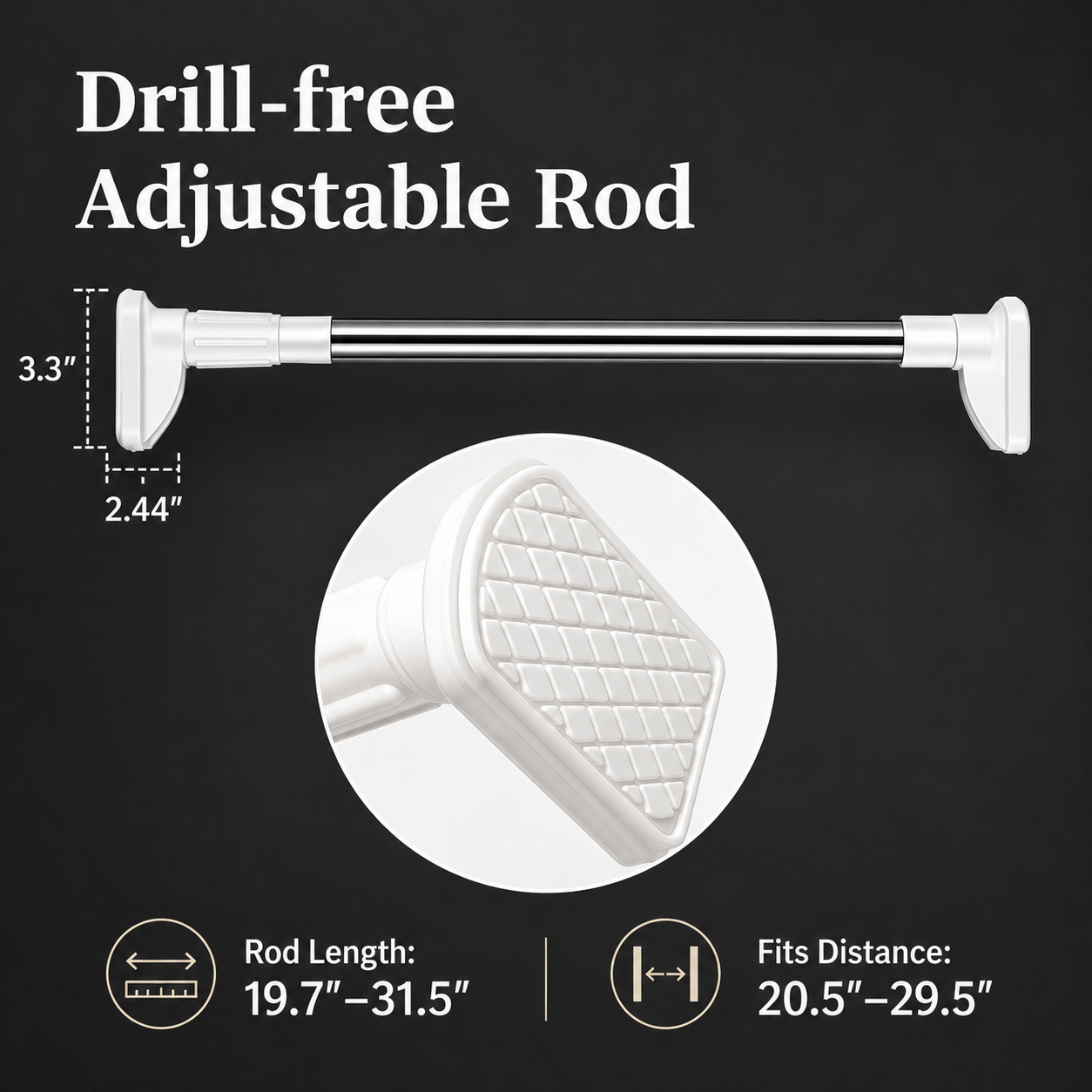 Drill-Free Adjustable Rod