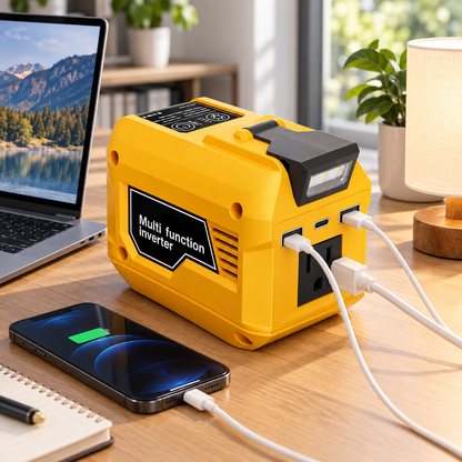250W Power Inverter for 18V-21V Battery with USB & DC Output