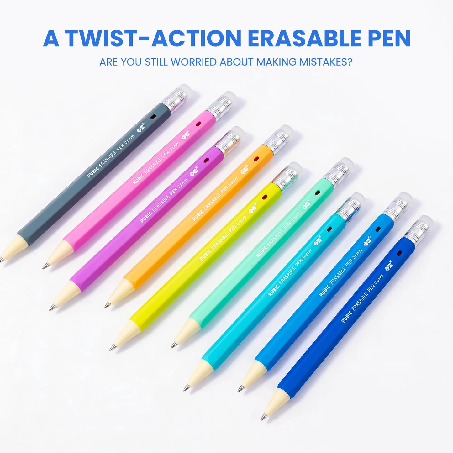 iiGEN RUBIC Erasable Gel Pens - 36 Vibrant Colors, 0.6mm