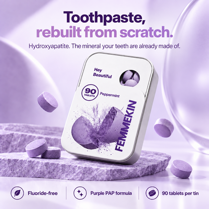 Purple Hydroxyapatite Toothpaste Tablets for Brightening & Oral Care