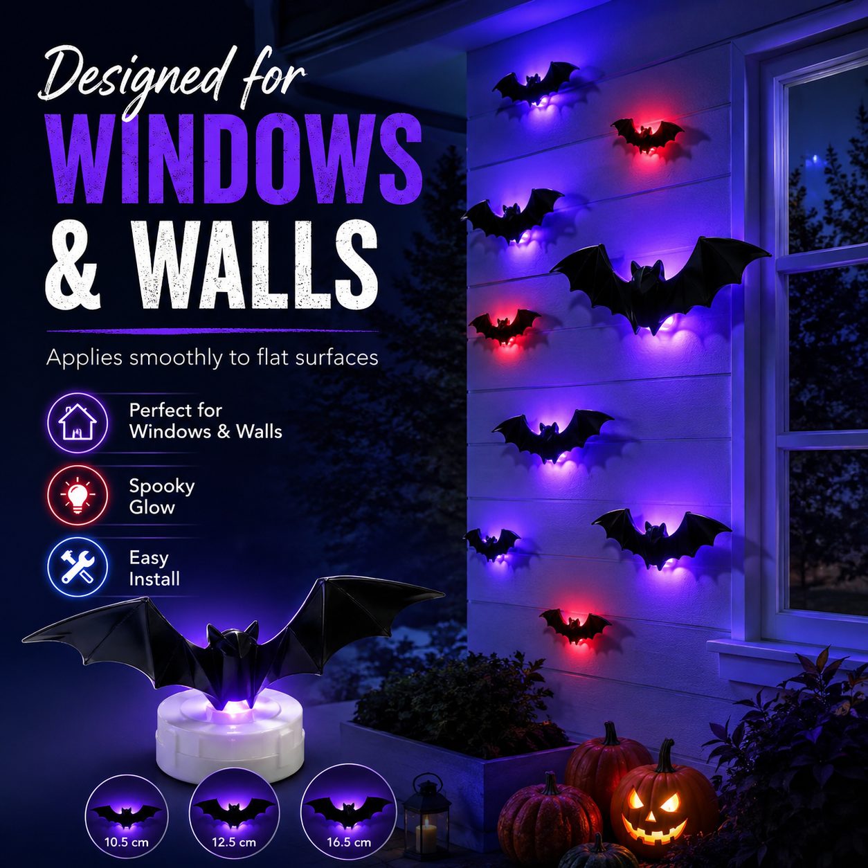 3D LED Bat Wall Lights for Halloween Decor