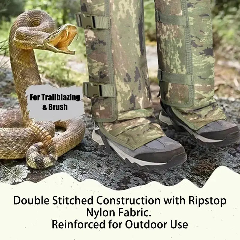 Unisex Adjustable Snake Resistant Leg Gaiters with Durable Abrasion Resistant Fabric for Hunting Hiking and Outdoor Protection